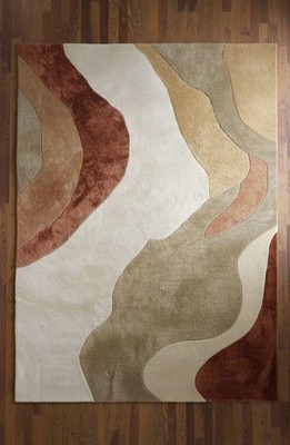 Terracotta Sandstone Abstract Rug for Modern Living Room,8x10 modern hand-tufted