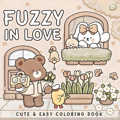 FUZZY IN LOVE Bold-easy Patterns Coloring Book for Adults Cute Drawing Book Perf