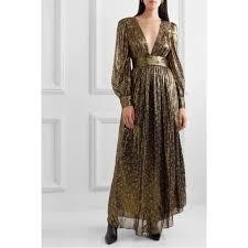 Womens LoveShackFancy Cyrena Gold Black Silk Blend Floral Evening Party Dress XS