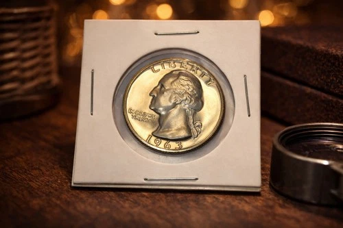 1963 Proof Washington Quarter, Stunning 90% Silver Collectible!