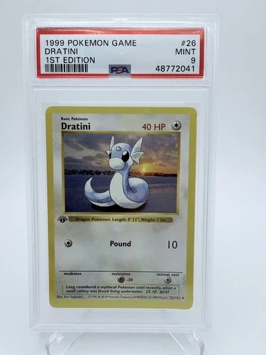 1999 Pokémon Game Dratini 1st Edition PSA 9 Mint Base Set #26