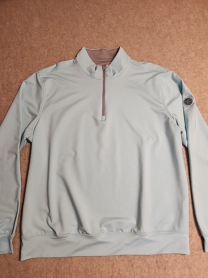 CARNOUSTIE TECH морской пены зеленый логотип гольф 1/4 молнии над рубашка * Мужская XL новый без ЯРЛЫКОВ - Изображение 3 из 4