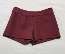 Capezio Boycut Low-rise Shorts Burgundy Double-stitched Seams SZ SC