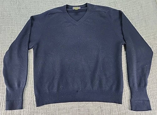 Club Room, Club Room Charter Club 100% Pure 2-Ply Cashmere Sweater Navy V-Neck Mens L