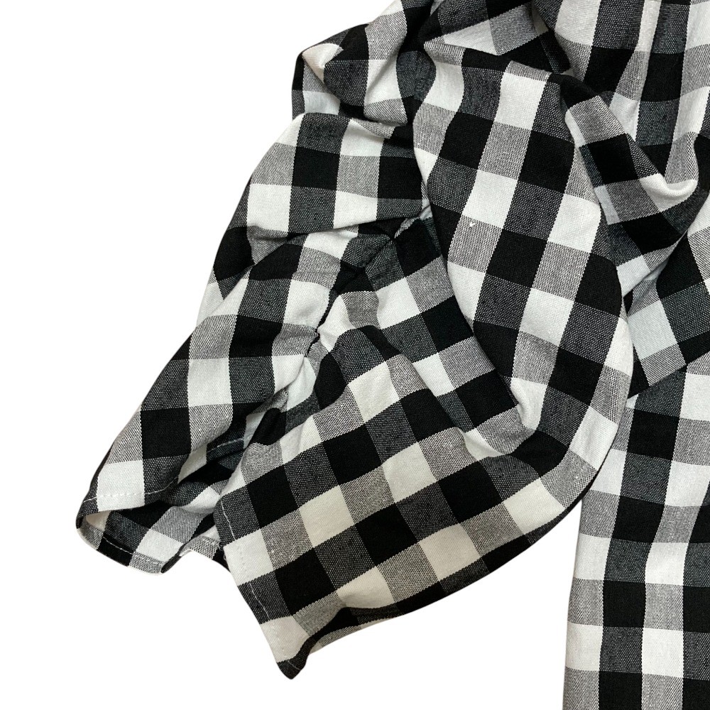 Sov. Double Standard Gingham Check Stretch Blouse… - image 4