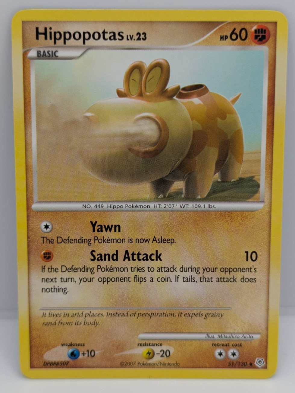 Hippopotas 51/130 Diamond and Pearl Regular LP Pokemon