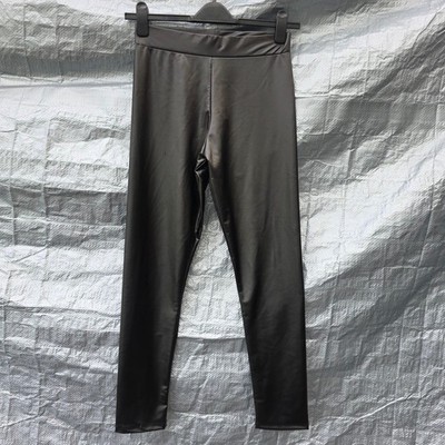 Lipsy Mädchen schwarz PU Kunstleder Leggings Alter 13-14 Jahre brandneu mit Etikett