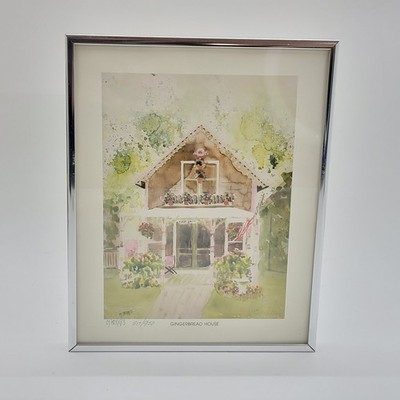 Millie M Briggs Gingerbread House watercolor print SIGNED #'d 517/950 Christmas