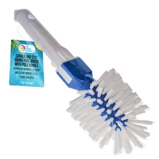 Corner and Step Round Pool Brush with Pole Handle, Nylon Bristles Scrub, Clean