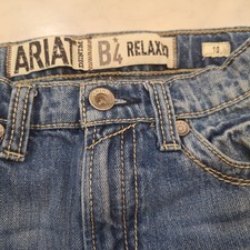 Ariat B4 Relaxed Jeans Girls Sz 10 Medium Wash Denim Adjustable Waist Western