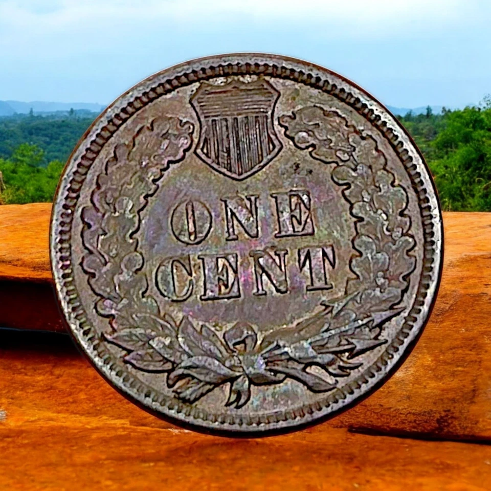1892 Indian Head Cent – Rainbow Toned Copper Penny – Vibrant Color! - Image 2 of 4