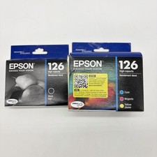 Lot Epson T126520 126 High-Capacity Ink Cartridges Cyan/Magenta/Yellow AND Black