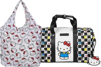 Hello Kitty 3pc Kids Luggage Travel Set Pink 21'' Rolling Duffle Bag Tote Pouch