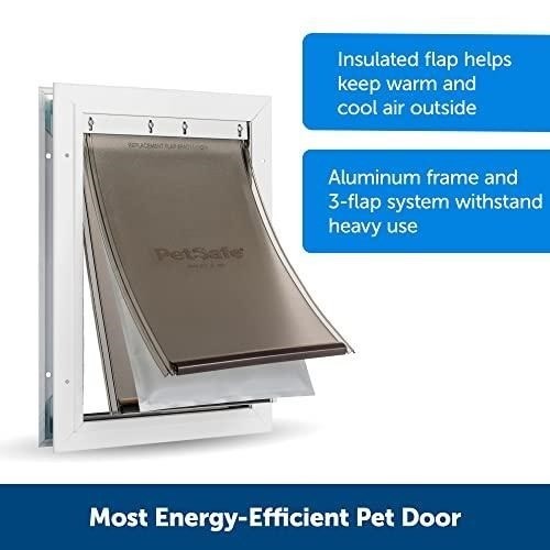 PetSafe Extreme Weather Pet Door – Large, Aluminum Frame, Triple Flap ...