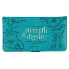 Checkbook Cover Strength & Dignity Teal Prov. 31:25
