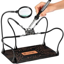 Helping Hands Soldering Station with 5X Magnifying Glass, Third Hand Solderin...