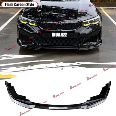 For 19-22 BMW G20 330i M340i Performance Carbon Painted Front Bumper Lip 3PCS