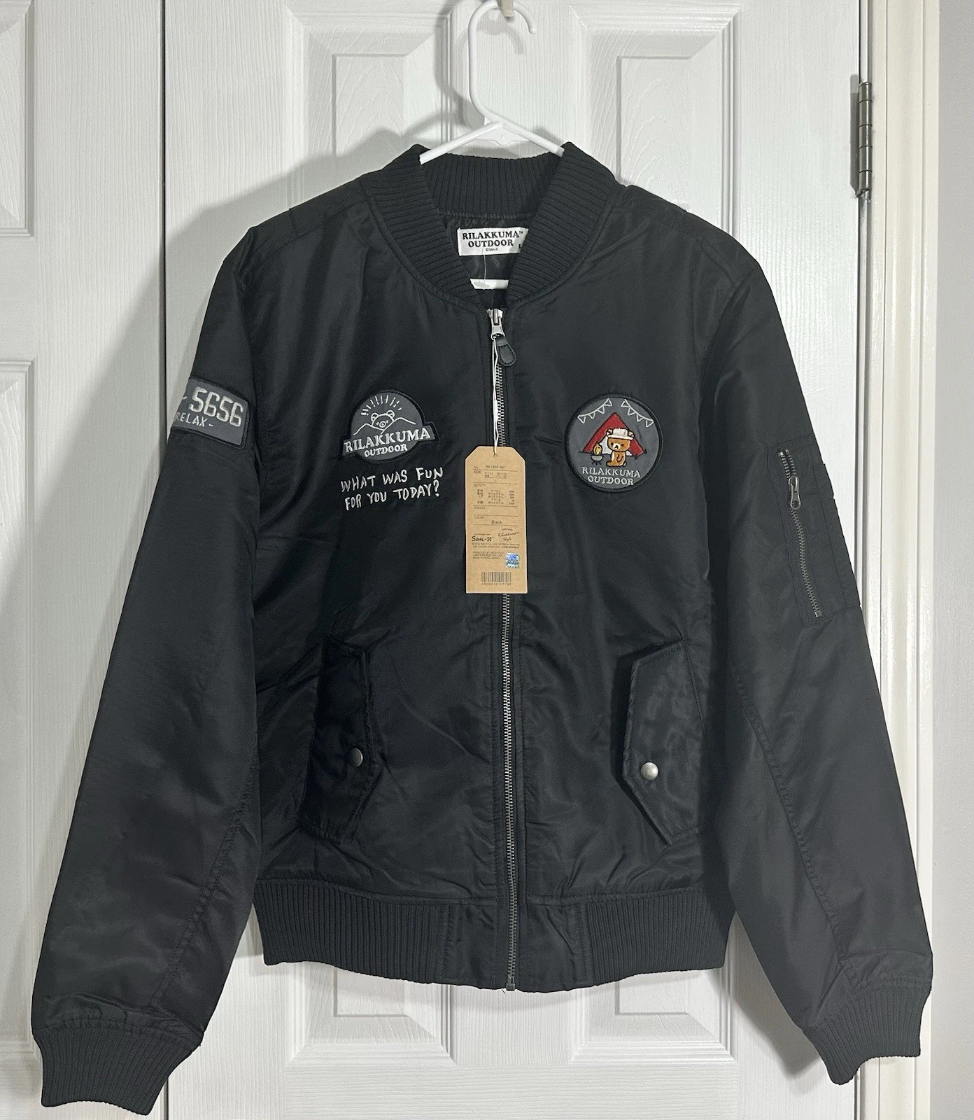 Rilakkuma Style Outdoor San-X Black Sukajan Bomber Jacket Size L Unisex JP
Opens in a new window or