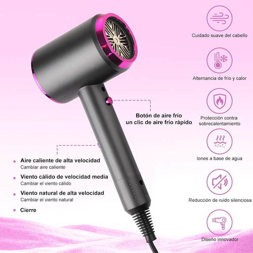 Secador De Pelo Iones Profesional Iónico, 3 Control De Temperatura En La 3 March - Imagen 6 de 8