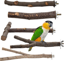 5PCS Natural Wood Bird Perches for Parrot - Wooden Bird Parrot Stand Branches Pa