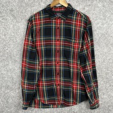 J.Crew Sportsmens Outfitters Tartan Plaid Flannel Shirt Mens L Preppy Holidays