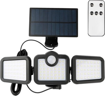 Faretto led solare da esterno eurogarden con sensore di movimento 9,6x4,8x12,4 cm