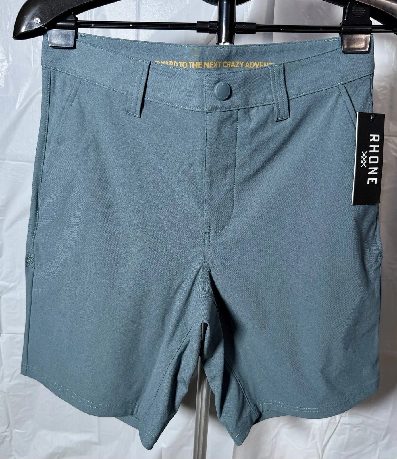 NWT Rhone Mens 9" Commuter Short Navy Flex-Knit Performance Shadow Blue, Size 28
