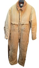Vintage Carhartt Men's DUCK Quilt Lined Coverall Brown Size 50R Union Made