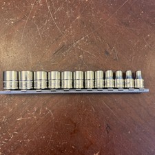 12pc Snapon Tools USA Metric 1/4” Drive Shallow Socket Set 6pt Tmm10 5-15mm L53