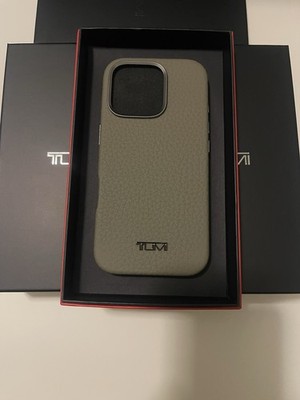 Tumi Leather MagSafe iPhone 16 Pro Case Taupe