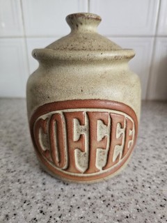 Vintage Tremar Pottery Coffee Jar 1970s Cornish Studio Stoneware Lidded Canister