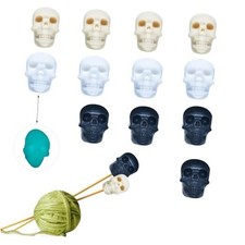 12pcs Knitting Needle Stoppers Cute Skeleton Head Needle Point Protectors