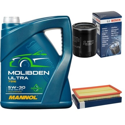 BOSCH Inspektionspaket 5L MANNOL Molibden Ultra 5W-30 für Nissan Maxima/Maxima