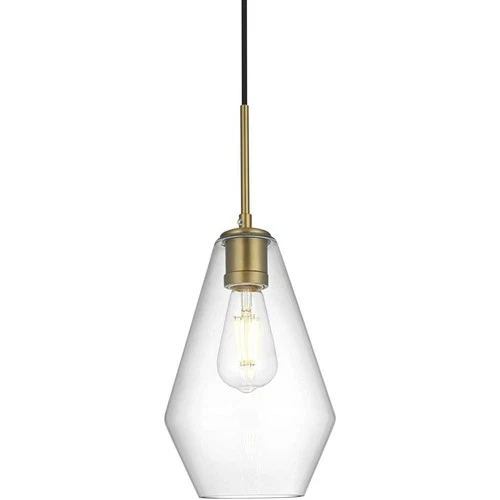 Living District LD2260SG Gene 1 Light 7 inch Satin Gold Pendant Ceiling Light - Picture 3 of 10