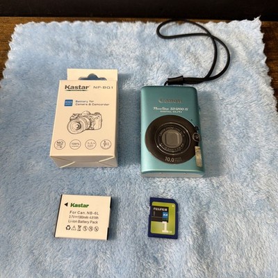 Canon PowerShot ELPH SD1200 IS Digital Camera 10MP Blue Battery & SD Card Tested