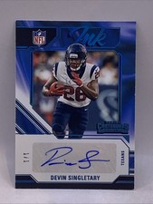 2023 Panini Contenders Devin Singletary Autograph Auto NFL INK Platinum #1/1 SSP