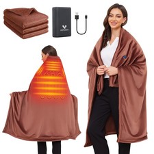Heated Blanket Battery Operated,20000mAh,Cordless Heated Shawl For Neck  Sho...