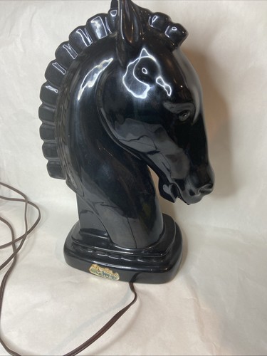 MCM Art Deco Porcelain Horse Head Table Lamp - Picture 13 of 16