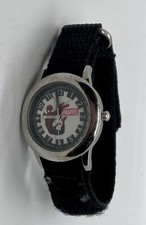 Marvel SPIDER-MAN Watch New Battery Black Canvas Band Analog Dial Silver Case