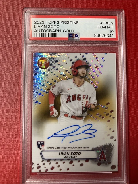 LIVAN SOTO 2023 Topps PRISTINE GOLD AUTO graded card PSA GEM MINT 10 #'d 33/50