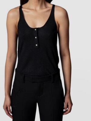 $238 Zadig & Voltaire Women's Black Sleeveless Joss We Wool-Blend Sweater Size S