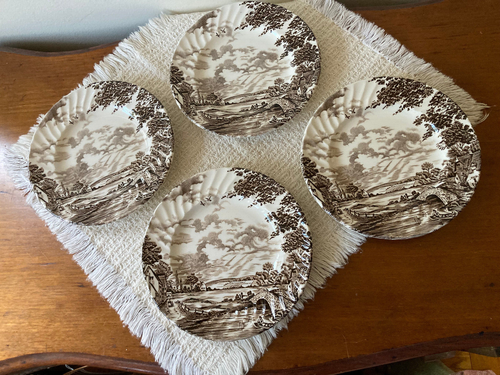4 Ridgway Staffordshire Country Days Brown Swirl 6 3/8" Bread/Butter Plates EUC - Picture 2 of 14