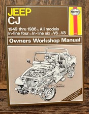 Haynes Auto Repair Manual 412~Jeep CJ 1949-1986~All Models~In-line 4 & 6~V6 V8