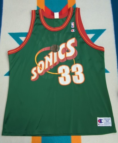 Vintage Hersey Hawkins Seattle Sonics Champion Jersey #33 Supersonics Size 52