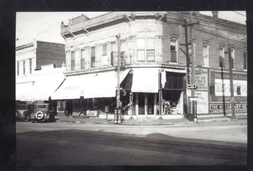 REAL PHOTO GALENA KANSAS DOWNTOWN STREET SCENE DRUG STORE POSTCARD COPY