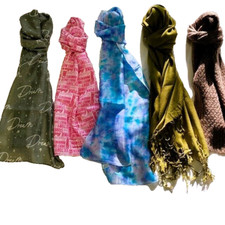 Scarves assortment lot of 5 various vibrant colors