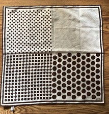 VTG VERA NEUMANN 21" SQUARE BROWN / WHITE POLKA DOTS SCARF PRE-OWNED VTG