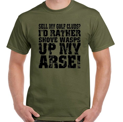 Golfing T-Shirt Sell My Golf Clubs? Mens Funny Player Ball Tee Course Shoes Top - Picture 11 of 24