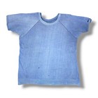 Vintage 60s Faded Distressed Blue Raglan Short Sleeve Crewneck Sweatshirt USA M