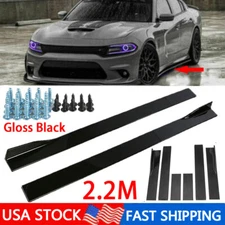For Dodge Charger RT SRT SXT 15-20 86.6'' Side Skirts Rocker Panel Lip Splitter